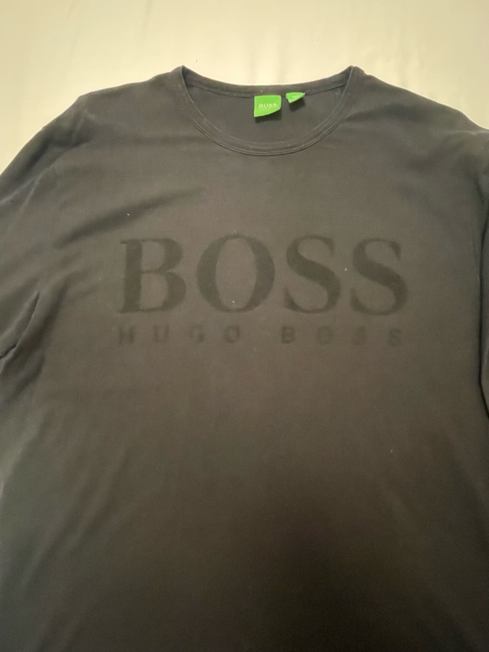 Boss Men's Black Long Sleeve Logo Tee